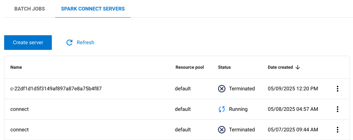 Connect server view