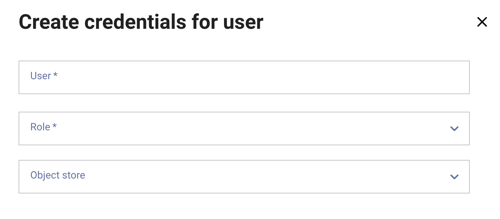 Object stores credentials create