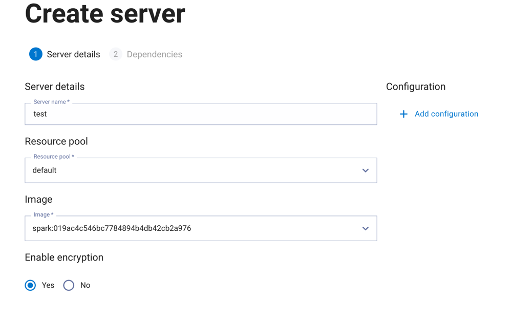 Connect server create