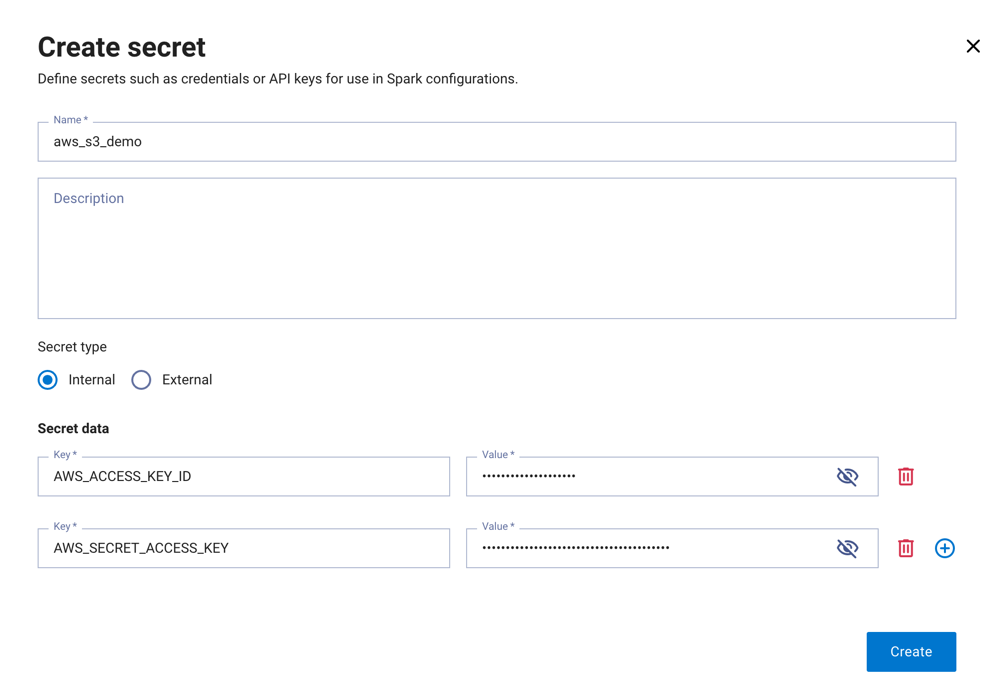 Create secret