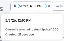Hover over pop-up dialog with tab creation info