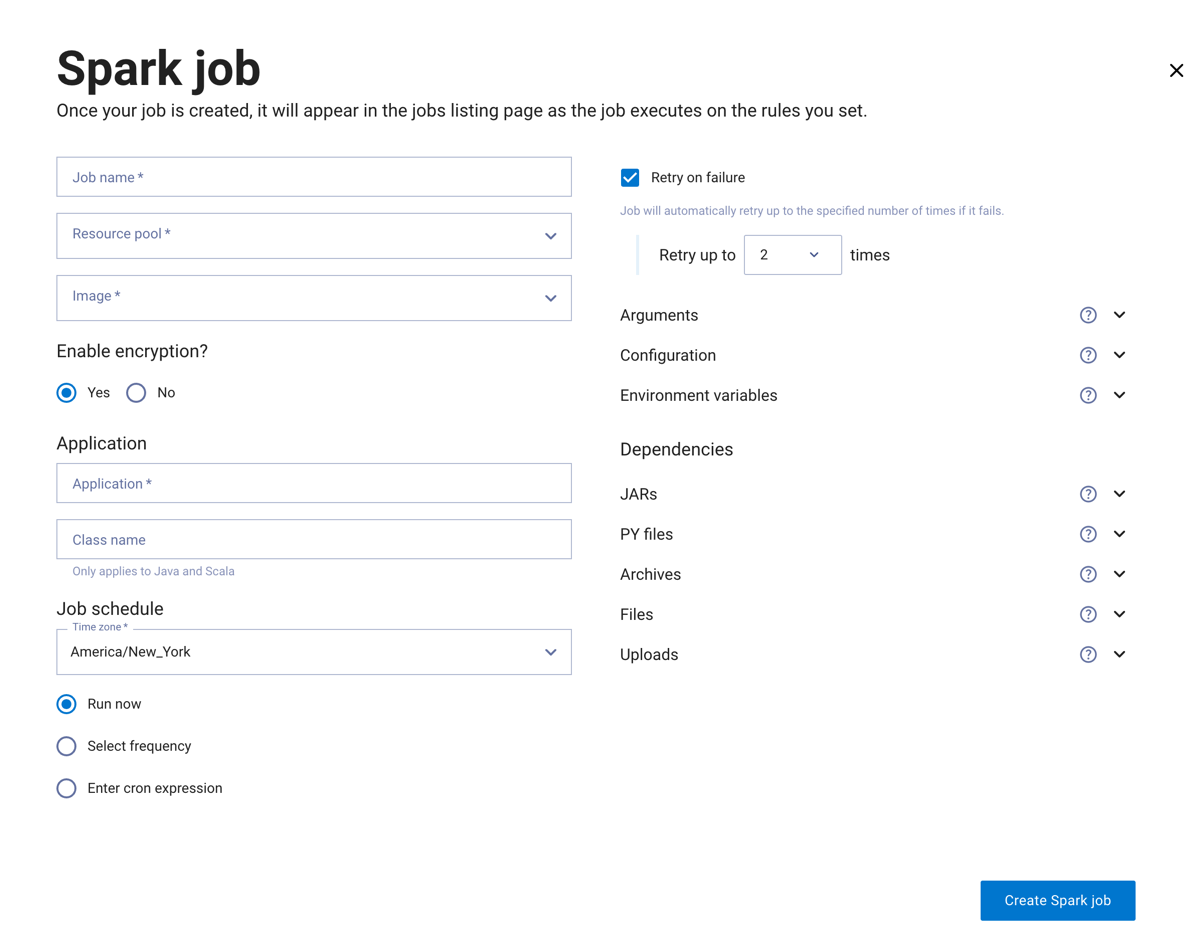 Batch job create