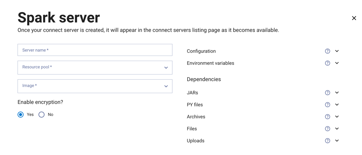 Connect server create