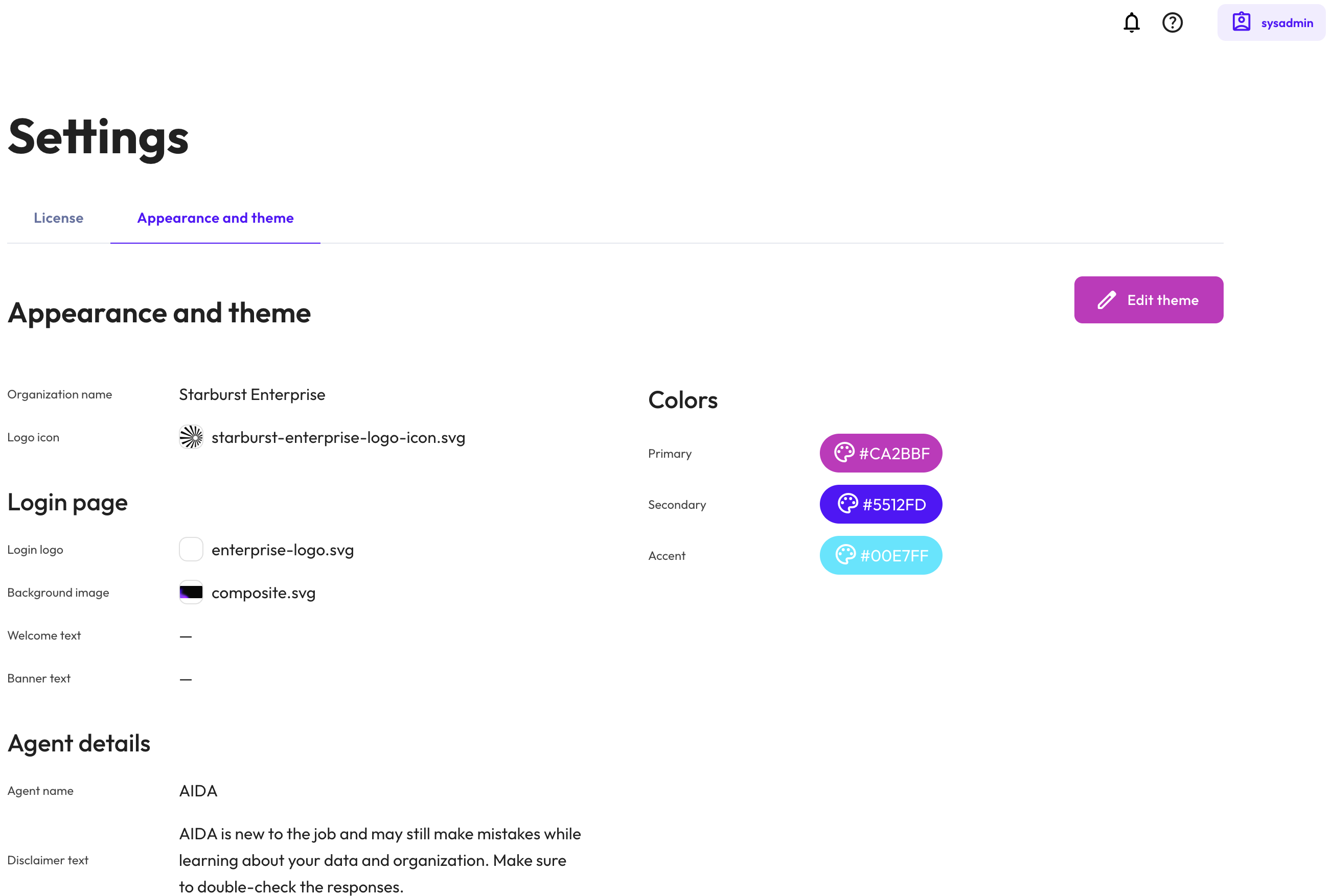 Starburst AIDA chat interface
